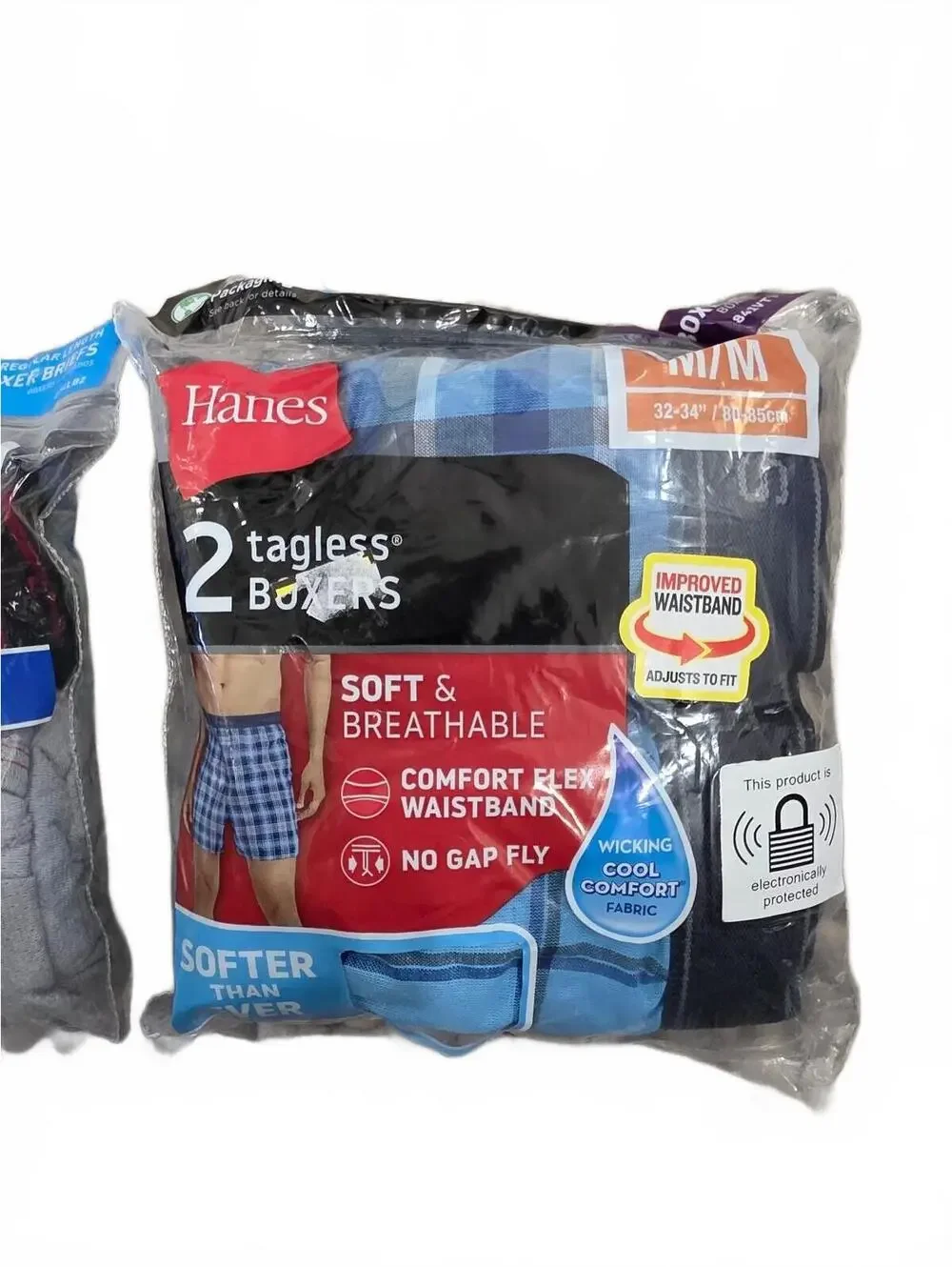 Hanes Men's Tagless Boxer Briefs 4-Pack Size M Cool Comfort & Soft Breathable